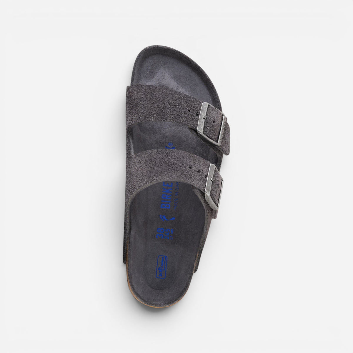 Arizona Soft Footbed Charcoal Suede Leather Narrow