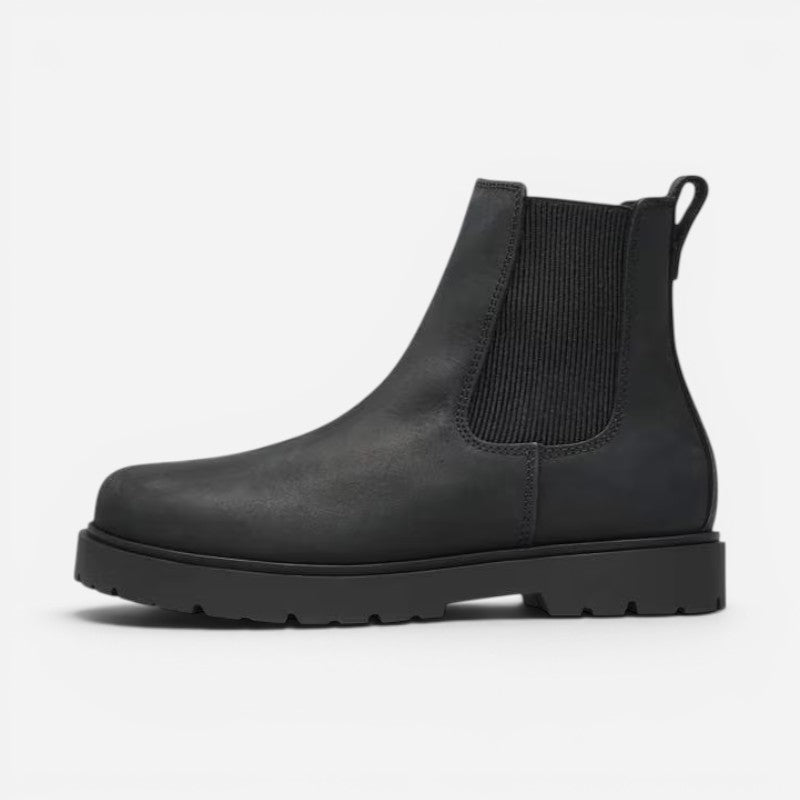 Highwood Slip-On Black Oiled Leather Narrow