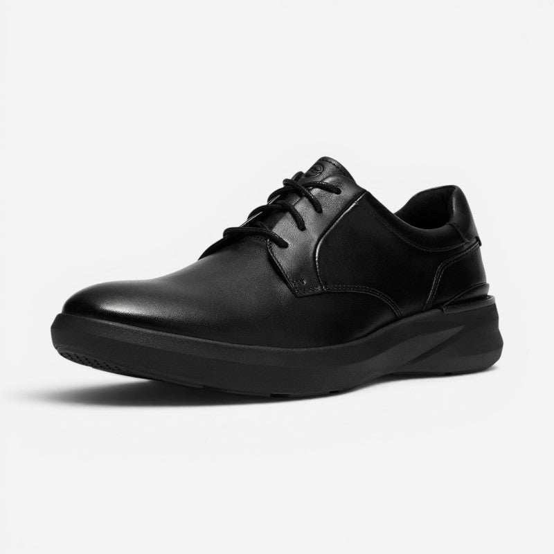Men's Code H Plain Black Smooth Leather