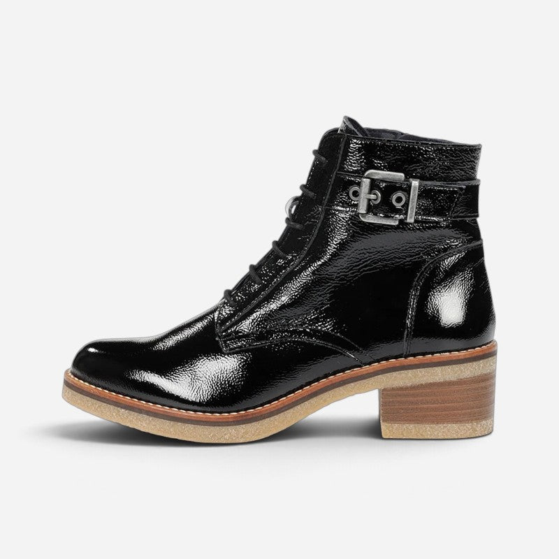 Lucero Lace Boot Black Patent