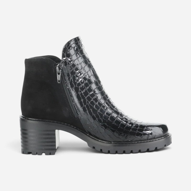 Inara Waterproof Black Croco