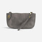 Faux Suede Mini Crossbody Wristlet Clutch Shadow